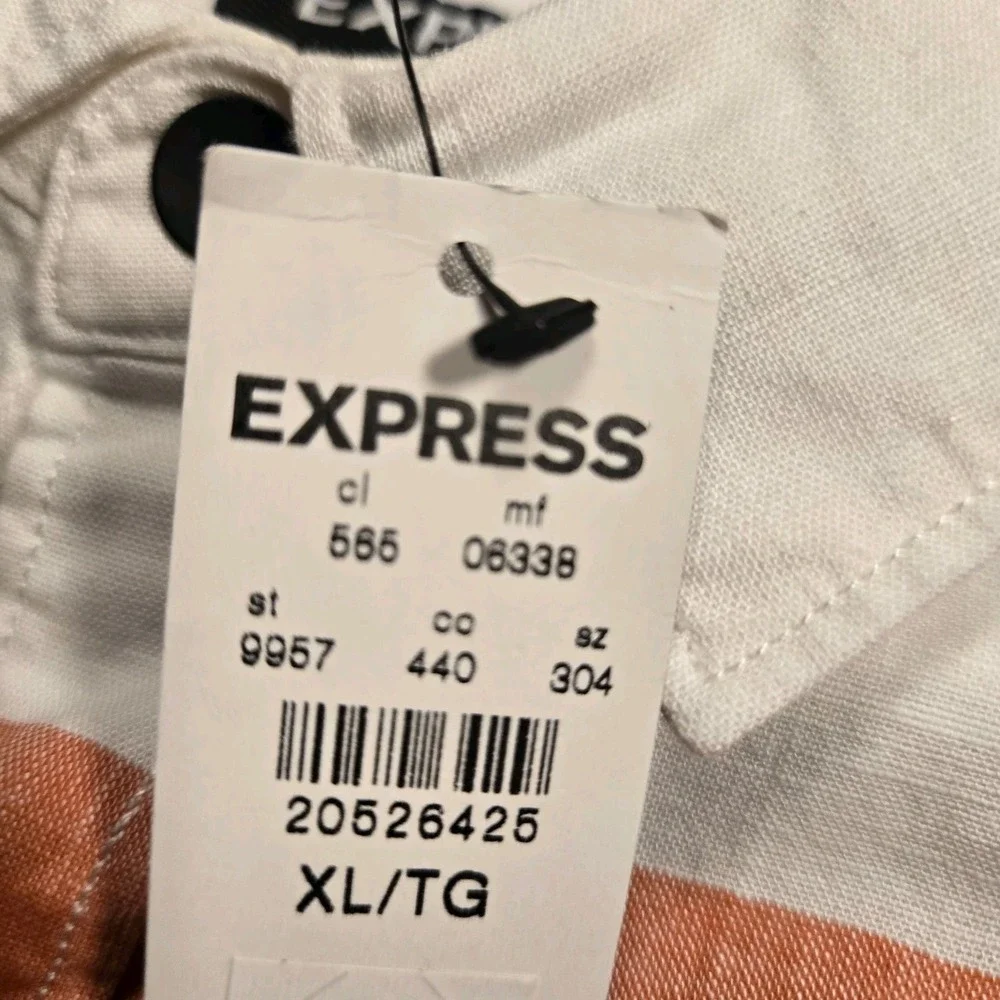 Express Button Down Shirt Mens XL 100% Cotton Colorblock Spring Collared Casual